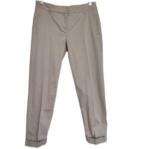 White House Black Market Tan Khaki Comfort Stretch Cuffed Crop Length Pant 00